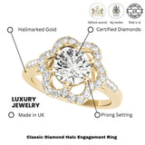 Lab Grown Round Diamond Halo Engagement Ring