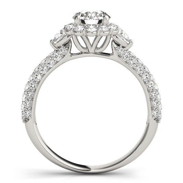 Lab Grown Round Diamond Halo Engagement Ring