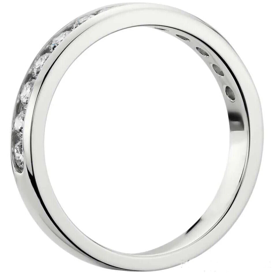 0.25 - 1.00Ct 100% Natural Round Diamond Channel Set Half Eternity Wedding Ring
