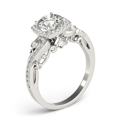 Lab Grown Round Diamond Halo Engagement Ring