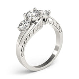 0.50Ct To 2.00Ct Lab Grown Round Diamond Trilogy Engagement Ring Platinum