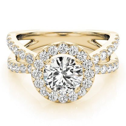 2.00 Carat DE/VS Lab Grown Round Cut Diamond Halo Engagement Ring 18K White Gold