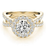2.00 Carat DE/VS Lab Grown Round Cut Diamond Halo Engagement Ring 18K White Gold