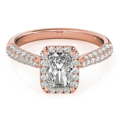 Lab Grown Emarald Diamond Halo Engagement