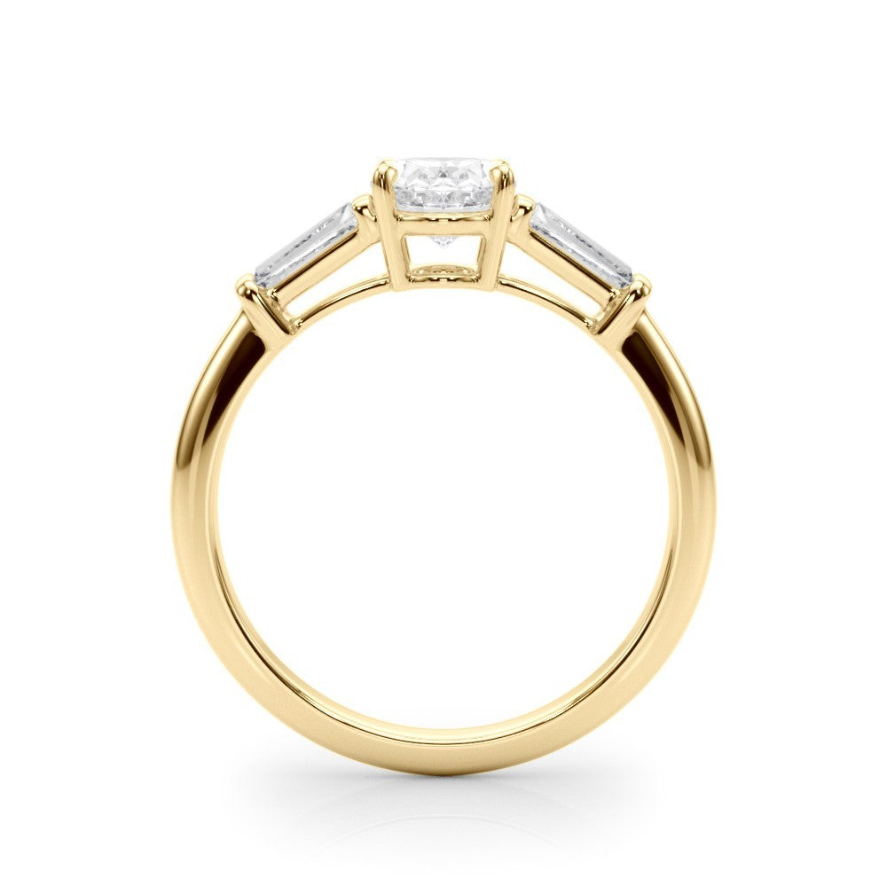 Lab-Grown Oval Diamond 3 Stone Engagement Ring