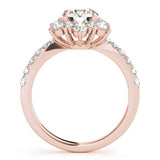 2.00 Ct DE/VS Lab Grown Round Diamond Halo Engagement Ring 18K White Gold