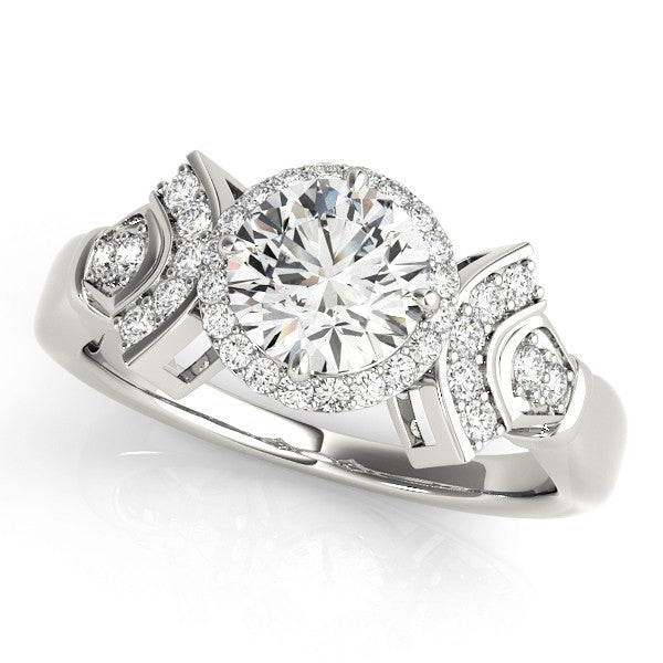 Lab Grown Round Diamond Halo Engagement Ring