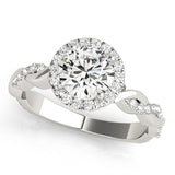 Lab Grown Round Diamond Halo Engagement Ring