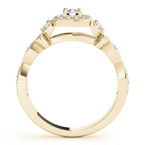 Lab Grown Round Diamond Halo Engagement Ring 