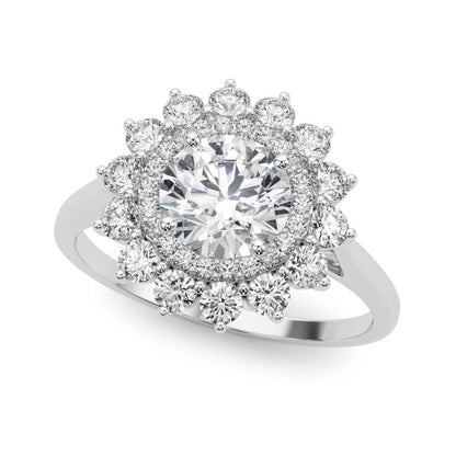 Lab-Grown Diamond Halo Engagement Ring in Platinum  DE/VS 2.00 CT