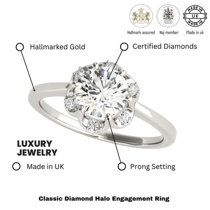 Lab-Grown Diamond 2.00 CT DE/VS Halo Engagement Ring in Platinum