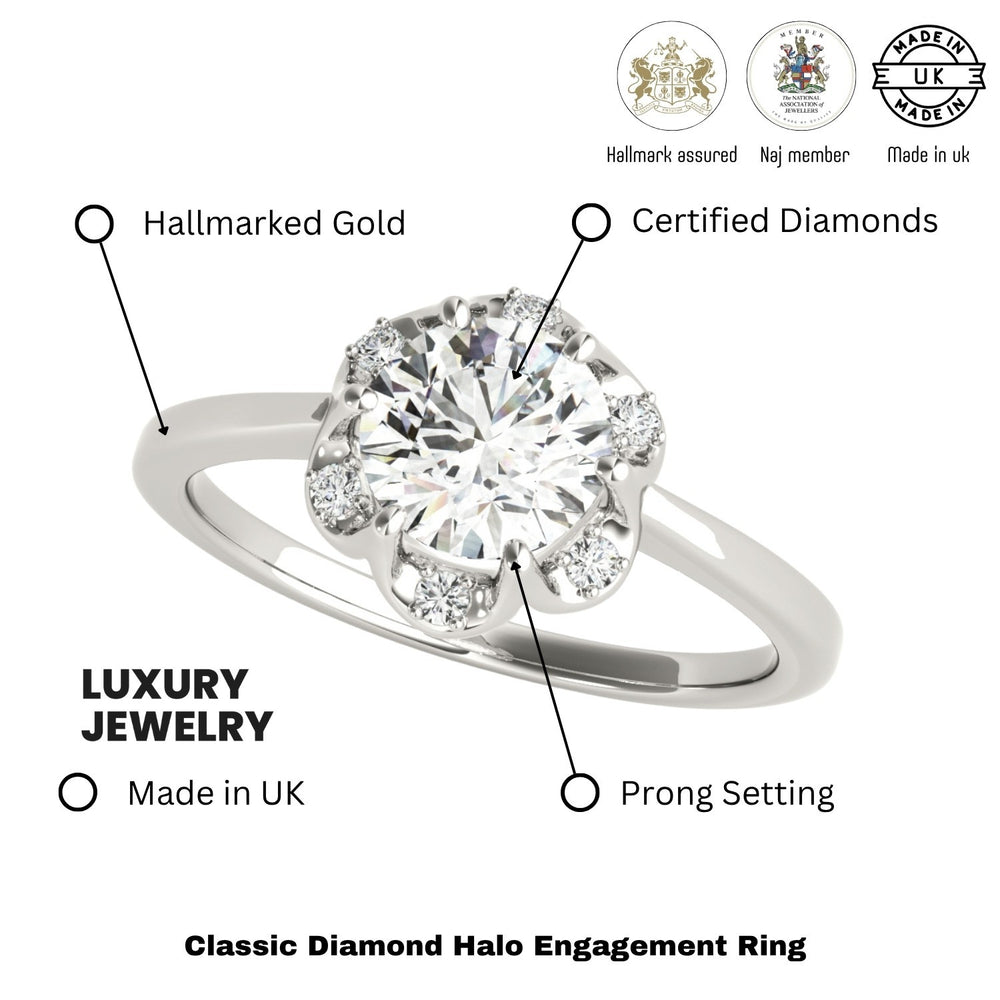Lab-Grown Diamond 2.00 CT DE/VS Halo Engagement Ring in Platinum