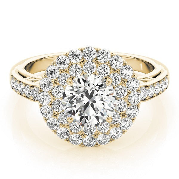 Lab Grown Round Cut Diamond Halo Engagement Ring