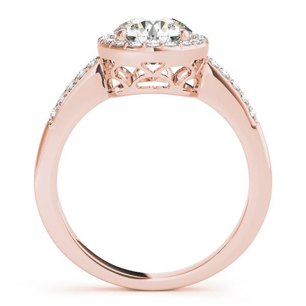 Lab Grown Round Diamond Halo Engagement Ring