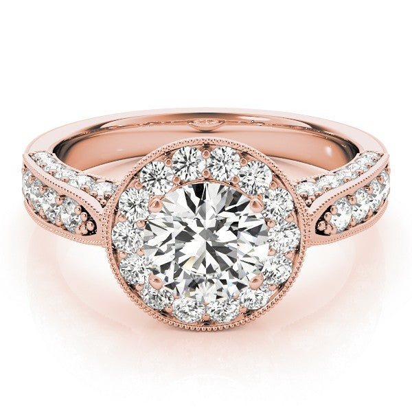 Lab Grown Round Diamond Halo Engagement Ring
