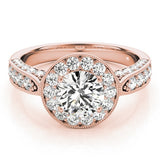 Lab Grown Round Diamond Halo Engagement Ring