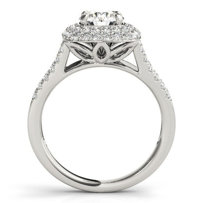 Lab Grown Round Diamond Halo Engagement Ring