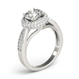 Lab Grown Round Diamond Halo Engagement Ring