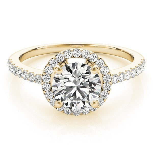 Lab Grown Round Diamond Halo Engagement Ring