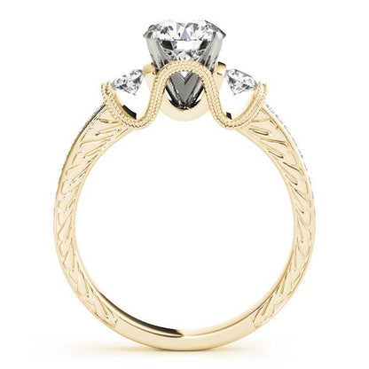 2.00Ct Round Lab Grown Diamond 3 Stone Designer Engagement Ring Platinum