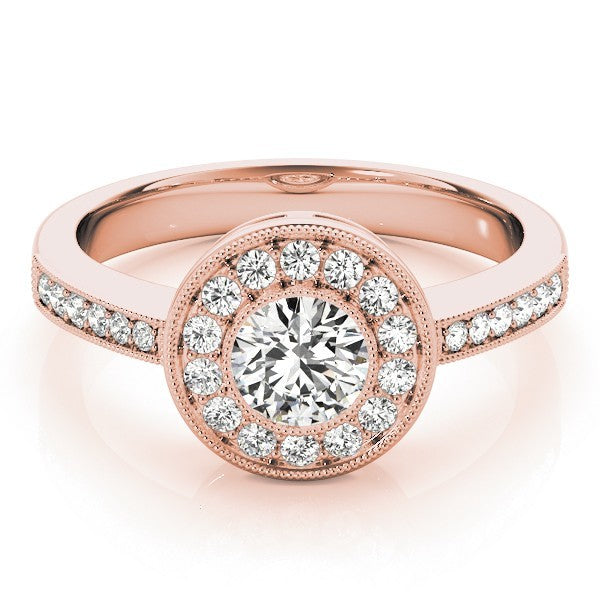 Lab Grown Round Diamond Halo Engagement Ring