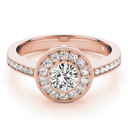 Lab Grown Round Diamond Halo Engagement Ring