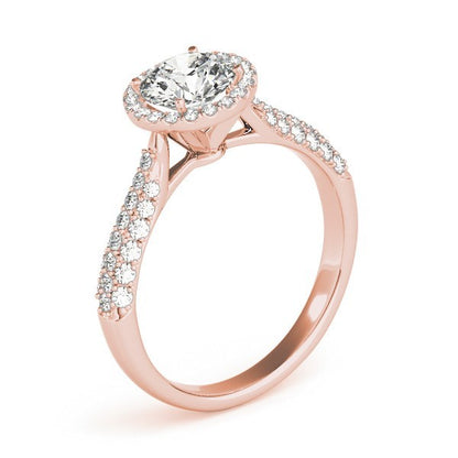 Lab Grown Round Diamond Halo Engagement Ring 