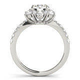 2.00 Ct DE/VS Lab Grown Round Diamond Halo Engagement Ring 18K White Gold