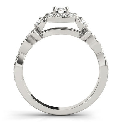 Lab Grown Round Diamond Halo Engagement Ring 