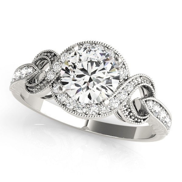 Lab Grown Round Diamond Halo Engagement Ring