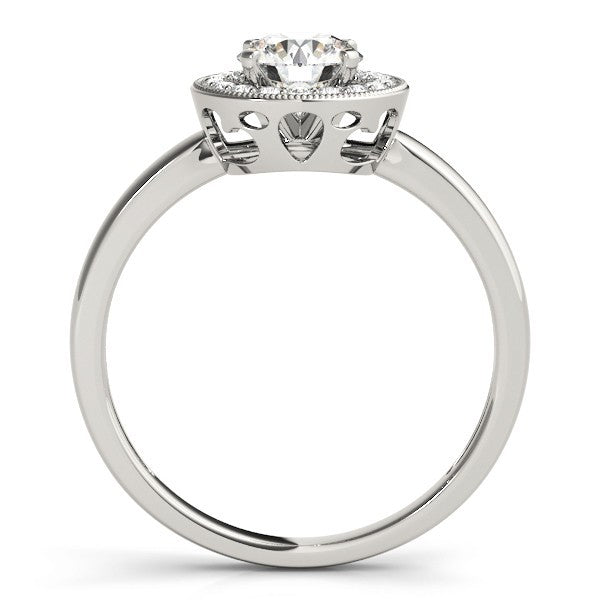 Lab Grown Round Diamond Halo Engagement Ring