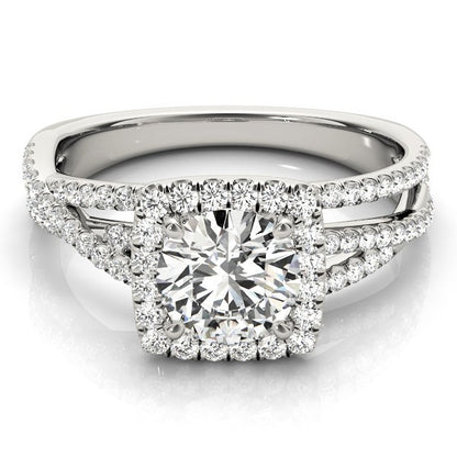 Lab Grown Round Diamond Halo Engagement Ring