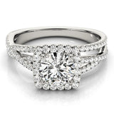 Lab Grown Round Diamond Halo Engagement Ring