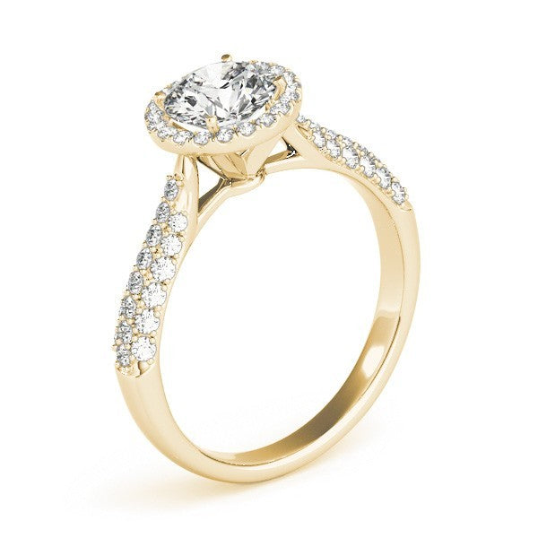 Lab Grown Round Diamond Halo Engagement Ring 