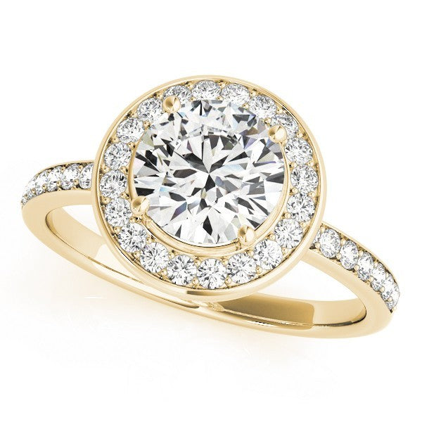 Lab Grown Round Diamond Halo Engagement Ring 