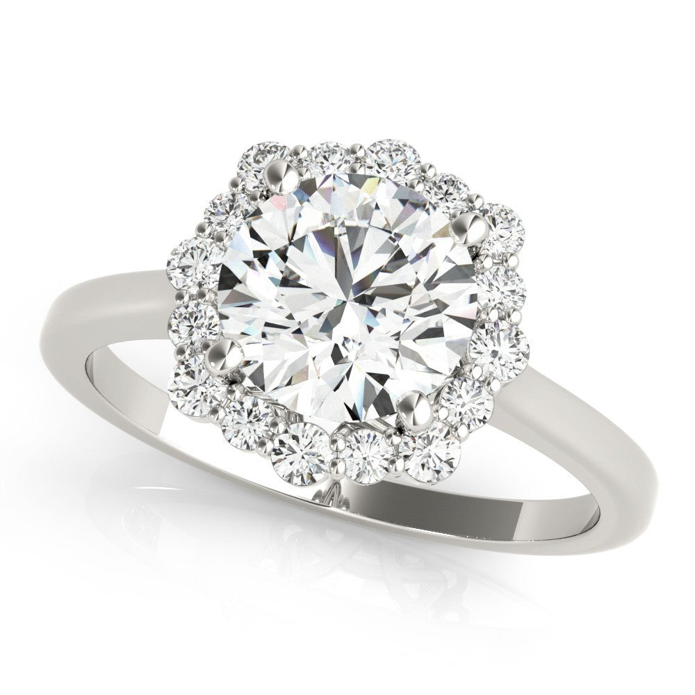 Lab-Grown Diamond Halo Engagement Ring in Platinum