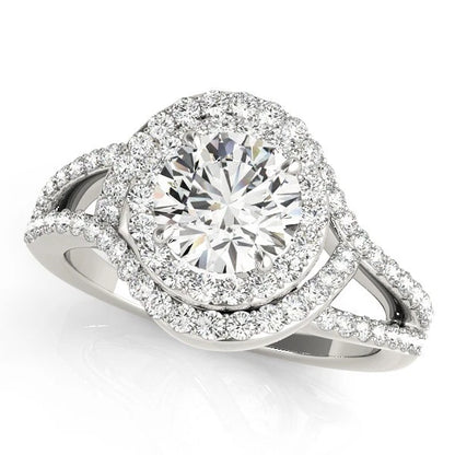 Lab Grown Round Cut Diamond Halo Engagement Ring 