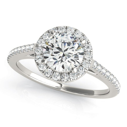 Lab Grown Round Diamond Halo Engagement Ring