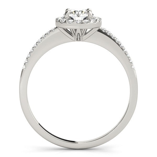 Lab Grown Round Cut Diamond Halo Engagement Ring