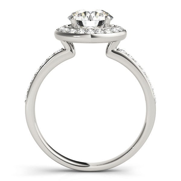 Lab Grown Round Diamond Halo Engagement Ring 