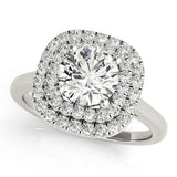 2.00Ct Lab Grown Round Diamond Halo Engagement Ring 18K Yellow Gold