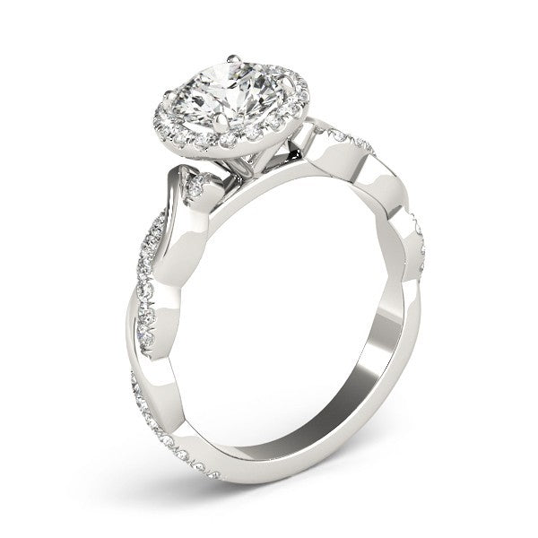 Lab Grown Round Diamond Halo Engagement Ring