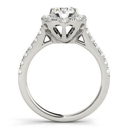 Lab Grown Round Diamond Halo Engagement Ring