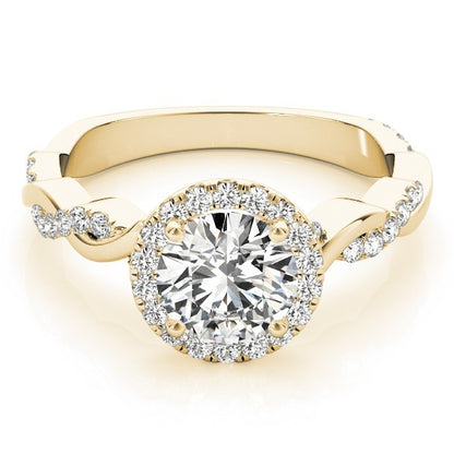 Lab Grown Round Diamond Halo Engagement Ring