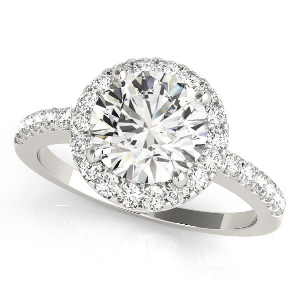 Lab Grown Round Diamond Halo Engagement Ring 