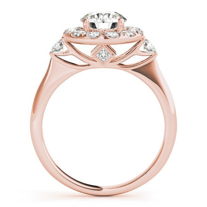 Lab Grown Round Diamond Halo Engagement Ring