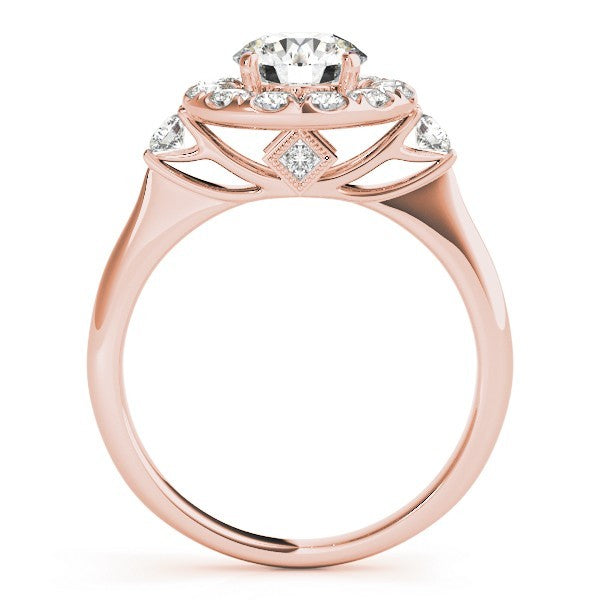 Lab Grown Round Diamond Halo Engagement Ring
