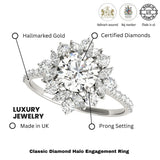Lab-Grown Diamond Halo Engagement Ring in Platinum