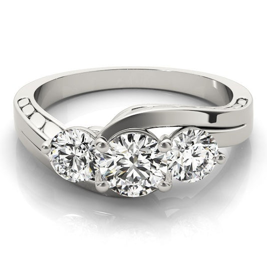 0.50Ct To 2.00Ct Lab Grown Round Diamond Trilogy Engagement Ring Platinum