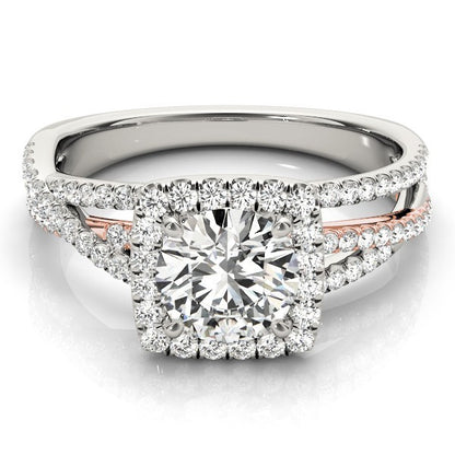 Lab Grown Round Diamond Halo Engagement Ring